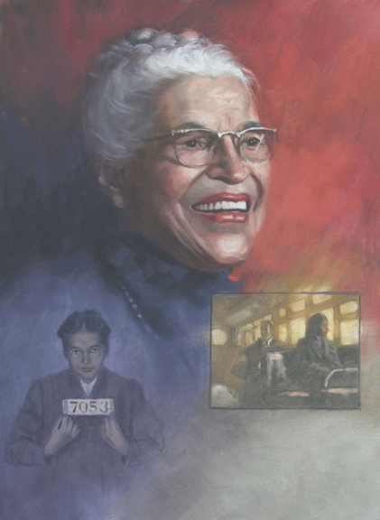 Rosa Parks, by Bill Farnsworth, from the forthcoming Heroes for Civil Rights 